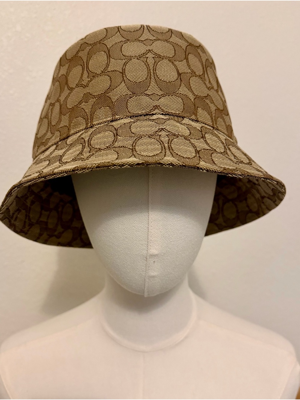 Coach Signature Jacquard Bucket Hat - Khaki/Brown - Picture 2 of 8